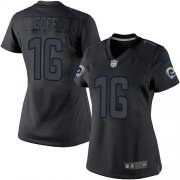 Wholesale Cheap Nike Rams #16 Jared Goff Black Impact Women's Stitched NFL Limited Jersey