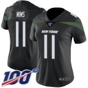 Wholesale Cheap Nike Jets #11 Denzel Mim Black Alternate Women's Stitched NFL 100th Season Vapor Untouchable Limited Jersey