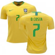Wholesale Cheap Brazil #7 D.Costa Home Kid Soccer Country Jersey