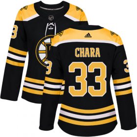 Wholesale Cheap Adidas Bruins #33 Zdeno Chara Black Home Authentic Women\'s Stitched NHL Jersey