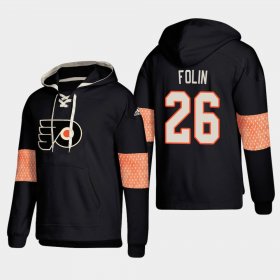 Wholesale Cheap Philadelphia Flyers #26 Christian Folin Black adidas Lace-Up Pullover Hoodie