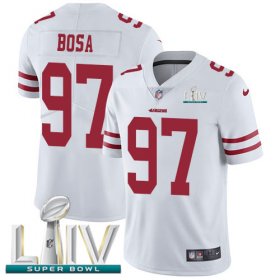 Wholesale Cheap Nike 49ers #97 Nick Bosa White Super Bowl LIV 2020 Men\'s Stitched NFL Vapor Untouchable Limited Jersey