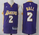 Wholesale Cheap Men's 2017 Draft Los Angeles Lakers #2 Lonzo Ball Purple Stitched NBA adidas Revolution 30 Swingman Jersey
