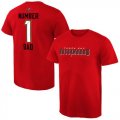 Wholesale Cheap Men's Tampa Bay Buccaneers Pro Line College Number 1 Dad T-Shirt Red