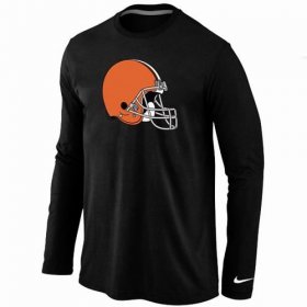 Wholesale Cheap Nike Cleveland Browns Logo Long Sleeve T-Shirt Black