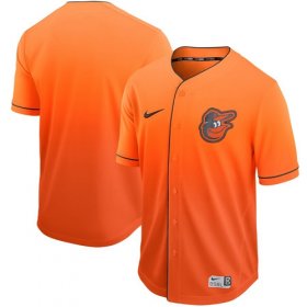 Wholesale Cheap Nike Orioles Blank Orange Fade Authentic Stitched MLB Jersey