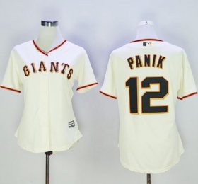 Wholesale Cheap Giants #12 Joe Panik Cream Women\'s Home Stitched MLB Jersey