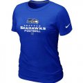 Wholesale Cheap Women's Nike Seattle Seahawks Critical Victory NFL T-Shirt Blue