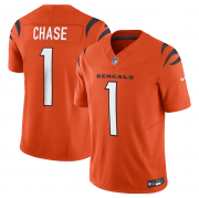 Wholesale Cheap Men's Cincinnati Bengals #1 Ja'Marr Chase Orange 2023 F.U.S.E. Vapor Untouchable Limited Stitched Jersey