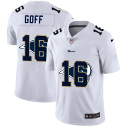 Wholesale Cheap Los Angeles Rams #16 Jared Goff White Men's Nike Team Logo Dual Overlap Limited NFL Jersey