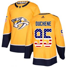 Wholesale Cheap Adidas Predators #95 Matt Duchene Yellow Home Authentic USA Flag Stitched NHL Jersey