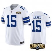 Cheap Men's Dallas Cowboys #15 Trey Lance White 2023 F.U.S.E. NFC East Champions Patch Football Stitched Jersey