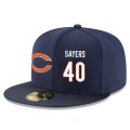 Wholesale Cheap Chicago Bears #40 Gale Sayers Snapback Cap NFL Player Navy Blue with White Number Stitched Hat