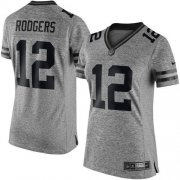 Wholesale Cheap Nike Packers #12 Aaron Rodgers Gray Women's Stitched NFL Limited Gridiron Gray Jersey