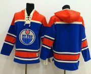 Wholesale Cheap Oilers Blank Light Blue Sawyer Hooded Sweatshirt Stitched NHL Jersey