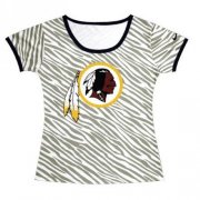 Wholesale Cheap Women's Washington Redskins Sideline Legend Authentic Logo Zebra Stripes T-Shirt