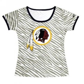 Wholesale Cheap Women\'s Washington Redskins Sideline Legend Authentic Logo Zebra Stripes T-Shirt