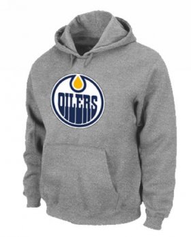 Wholesale Cheap NHL Edmonton Oilers Big & Tall Logo Pullover Hoodie Grey