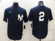 Wholesale Cheap Men's New York Yankees #2 Derek Jeter No Name Black Stitched Nike Cool Base Throwback Jersey
