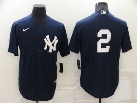 Wholesale Cheap Men\'s New York Yankees #2 Derek Jeter No Name Black Stitched Nike Cool Base Throwback Jersey