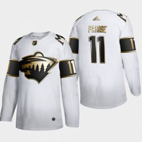 Wholesale Cheap Minnesota Wild #11 Zach Parise Men\'s Adidas White Golden Edition Limited Stitched NHL Jersey