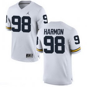 Wholesale Cheap Men\'s Michigan Wolverines #98 Tom Harmon Retired White Stitched College Football Brand Jordan NCAA Jersey