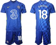 Wholesale Cheap Men 2021-2022 Club Chelsea FC home blue 18 Nike Soccer Jerseys