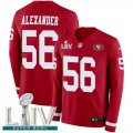 Wholesale Cheap Nike 49ers #56 Kwon Alexander Red Super Bowl LIV 2020 Team Color Men's Stitched NFL Limited Therma Long Sleeve Jersey