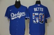 Wholesale Cheap Men's Los Angeles Dodgers #50 Mookie Betts Blue Unforgettable Moment Stitched Fashion MLB Cool Base Nike Jersey