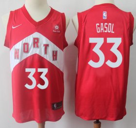 Wholesale Cheap Raptors #33 Marc Gasol Red Basketball Swingman Earned Edition Jersey
