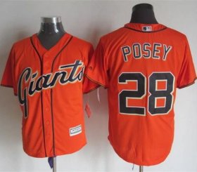 Wholesale Cheap Giants #28 Buster Posey Orange Alternate New Cool Base Stitched MLB Jersey