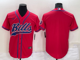 Wholesale Cheap Men\'s Buffalo Bills Blank Red Stitched MLB Cool Base Nike Baseball Jersey