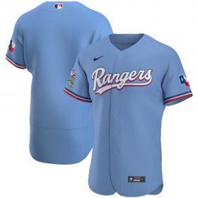 Wholesale Cheap Texas Rangers Men\'s Nike Light Blue Alternate 2020 Authentic Team MLB Jersey