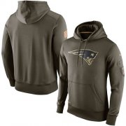 Wholesale Cheap Men's New England Patriots Nike Olive Salute To Service KO Performance Hoodie