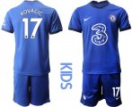 Wholesale Cheap Youth 2020-2021 club Chelsea home 17 blue Soccer Jerseys