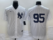 Cheap Men's New York Yankees #95 Oswaldo Cabrera White Stitched Nike Cool Base Throwback Jersey