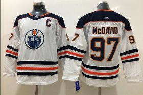 Wholesale Cheap Adidas Oilers #97 Connor McDavid White Road Authentic Stitched Youth NHL Jersey