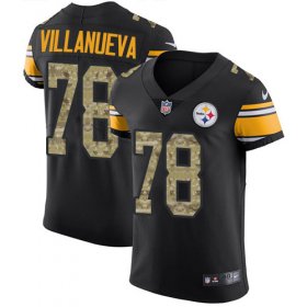 Wholesale Cheap Nike Steelers #78 Alejandro Villanueva Black/Camo Men\'s Stitched NFL Elite Jersey