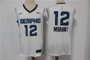 Wholesale Cheap Men's Memphis Grizzlies #12 Ja Morant White 2019 Nike Swingman Stitched NBA Jersey With The Sponsor Logo