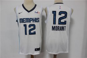 Wholesale Cheap Men\'s Memphis Grizzlies #12 Ja Morant White 2019 Nike Swingman Stitched NBA Jersey With The Sponsor Logo