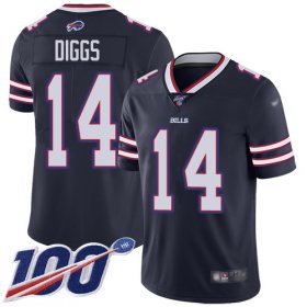 Wholesale Cheap Nike Bills #14 Stefon Diggs Navy Men\'s Stitched NFL Limited Inverted Legend 100th Season Jersey