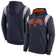 Wholesale Cheap Mens Chicago Bears Navy Sideline Stack Performance Pullover Hoodie