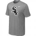 Wholesale Cheap Chicago White Sox Nike Heathered Light Grey Club Logo T-Shirt