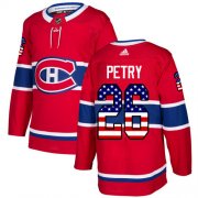 Wholesale Cheap Adidas Canadiens #26 Jeff Petry Red Home Authentic USA Flag Stitched NHL Jersey