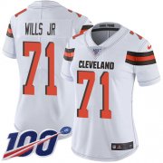 Wholesale Cheap Nike Browns #71 Jedrick Wills JR White Women's Stitched NFL 100th Season Vapor Untouchable Limited Jersey