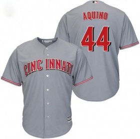 Wholesale Cheap Reds #44 Aristides Aquino Grey New Cool Base Stitched MLB Jersey