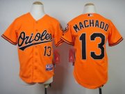 Wholesale Cheap Orioles #13 Manny Machado Orange Cool Base Stitched Youth MLB Jersey