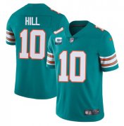 Wholesale Cheap Men's Miami Dolphins 2022 #10 Tyreek Hill Aqua With 2-star C Patch Rush Color Stitched Football Jerse