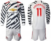 Wholesale Cheap 2021 Men Manchester united away long sleeve 11 soccer jerseys