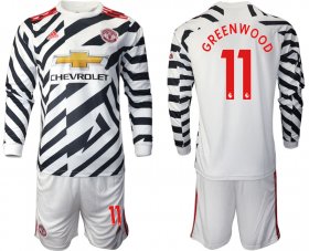 Wholesale Cheap 2021 Men Manchester united away long sleeve 11 soccer jerseys
